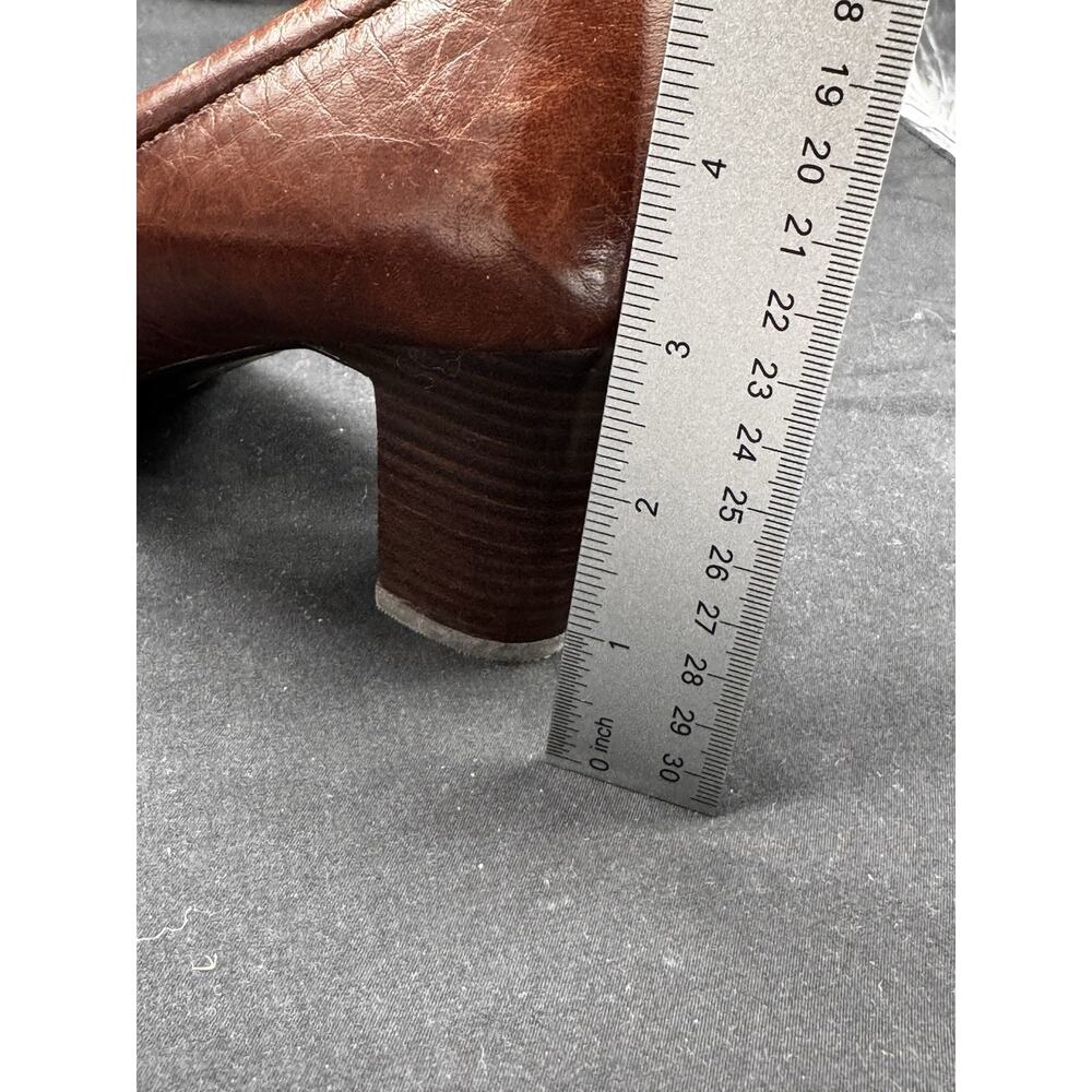 SOFFT Brown Leather Buckle Pumps Block Heels Womens US Size 9.5 Office Work - Picture 9 of 10